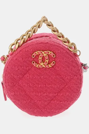 CHANEL Tweed 19 Round Shoulder Bag With Handle