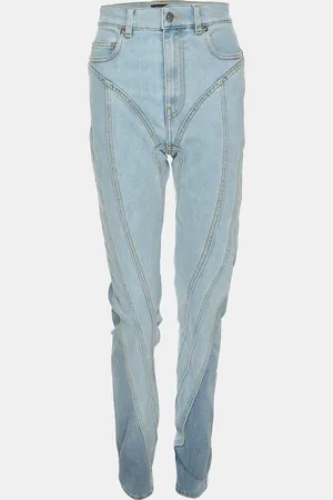 MUGLER Denim Panelled Skinny Jeans M