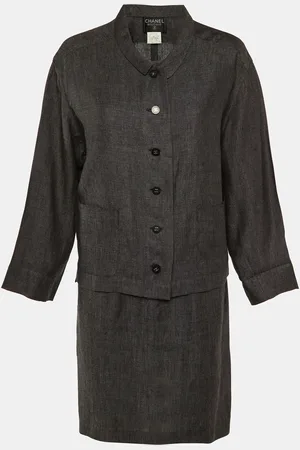 CHANEL Linen Formal Dress and Jacket Set M
