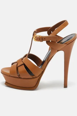 Saint Laurent Saint Laurent Leather Tribute Ankle Strap Sandals Size 35