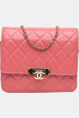 CHANEL Quilted Caviar Golden Class Wallet On Chain