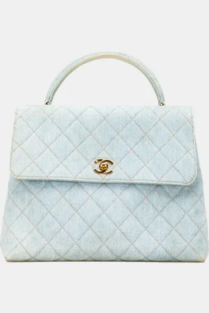 CHANEL Denim Kelly Top Handle Bag