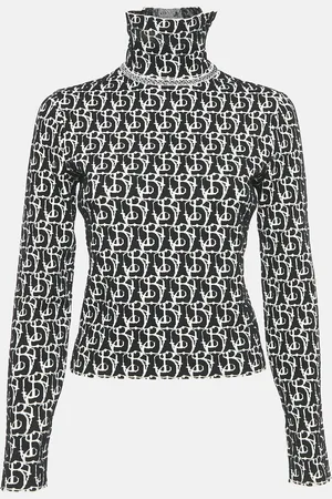 Burberry Jacquard Knit Turtle Neck B-Charm Sweater XS