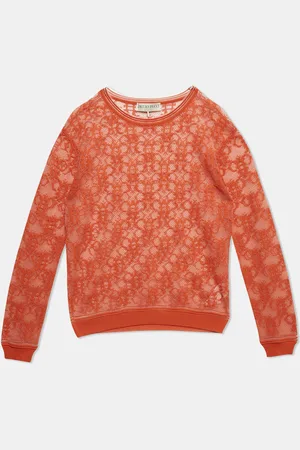 Emilio Pucci Monogram Patterned Sheer Knit Long Sleeve Top M