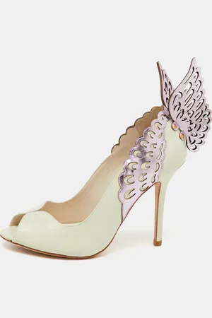 SOPHIA WEBSTER /Purple Leather Angelica Lunar Winged Peep Toe Pumps Size 40