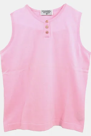 CHANEL Cotton Sleeveless Tank Top Women Size 40