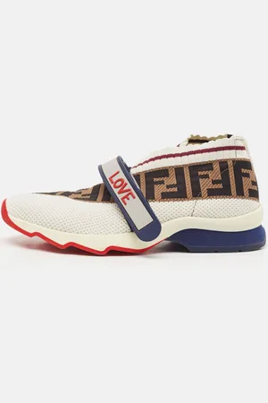 Fendi Knit Fabric Rockoko Sneakers Size 37.5