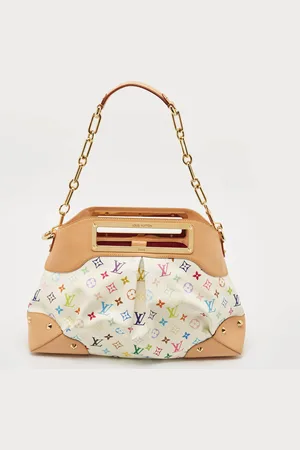 LOUIS VUITTON White/ Monogram Canvas Judy GM Bag