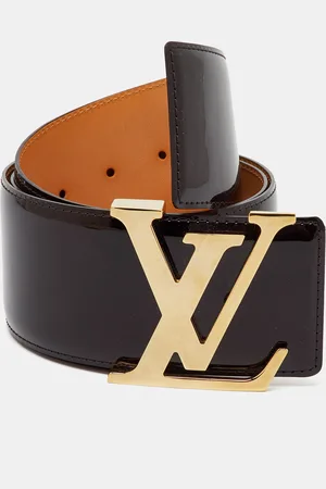 LOUIS VUITTON Amarante Patent Leather LV Initiales Belt 85CM