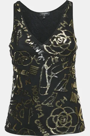 CHANEL Fil-coupe and Rip Knit Tank Top M