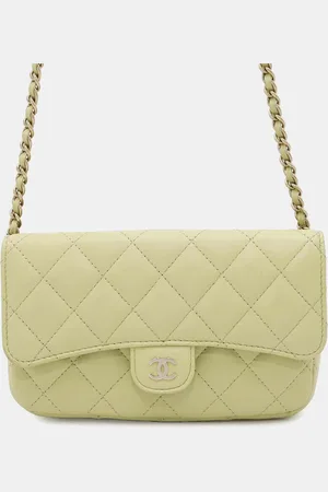 CHANEL Lambskin Matelasse Flap Chain Shoulder Phone Pouch
