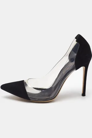 Gianvito Rossi Suede and PVC Plexi Pumps Size 38.5