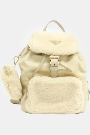 Prada Deserto Re-Nylon and Shearling Backpack Bag