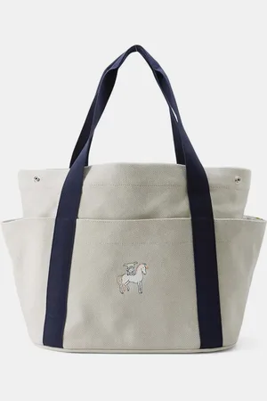 Hermès Gris Pale/Navy Toile H Tote Bag