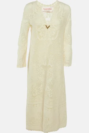 VALENTINO Floral Lace Full Sleeves Maxi Dress S