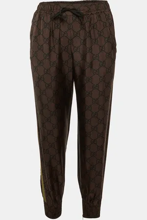 Gucci GG Print Silk Tape Trim Trackpants S