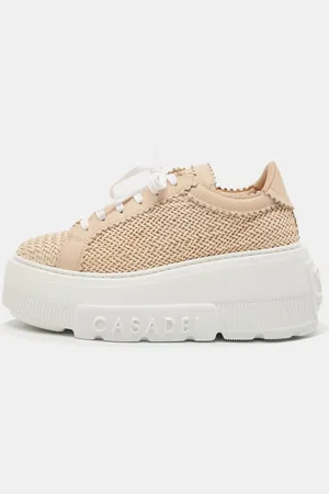 Casadei Woven Leather Nexus Hanoi Platform Sneakers Size 39