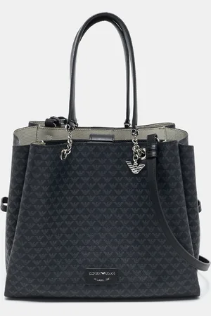 Emporio Armani Monogram Faux Leather Annie Tote