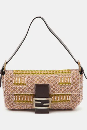 Fendi Beads and Leather Baguette Bag