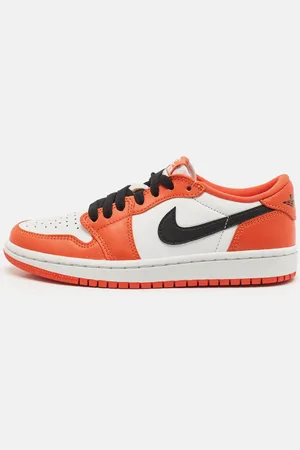 Nike /White Leather Jordan 1 Low OG Starfish Sneakers Size 36
