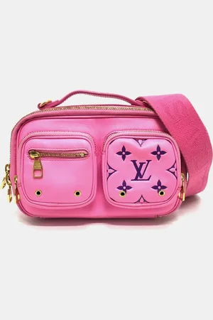 LOUIS VUITTON Rose Leather Utility Crossbody Bag