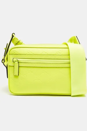 Gucci Lime ssima Rubber Effect Leather Crossbody Bag