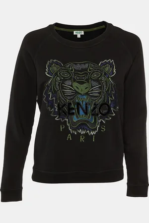 Kenzo Tiger Embroidered Cotton Crew Neck Sweatshirt S