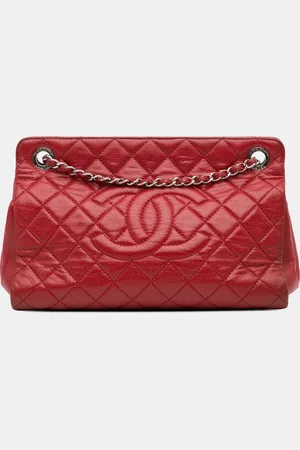 CHANEL CC Quilted Caviar Frame Shopping Tote