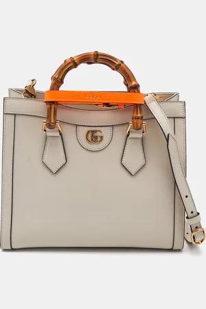 Gucci Off Leather Small Bamboo Diana Tote