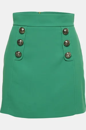 Elisabetta Franchi Crepe Button Detail Mini Skirt M