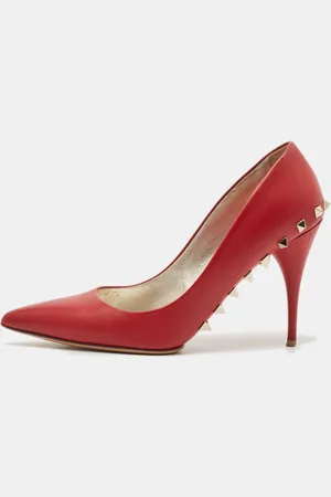 VALENTINO Dark Leather Rockstud Pumps Size 39.5