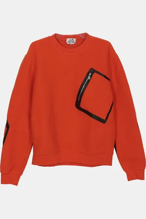 Hermès Wool Cashmere Blend Leather Patch Sweatshirt Size M
