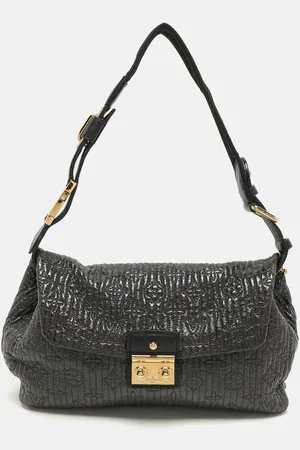 LOUIS VUITTON Noir Monogram Motard Patent Leather Pochette Bag