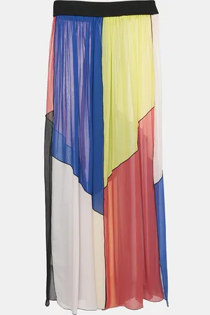 Missoni Panel Detail Chiffon Asymmetric Cover-Up Skirt S