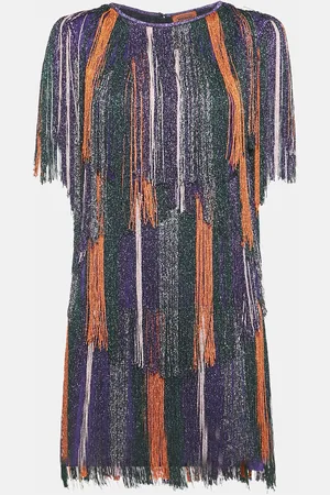 Missoni Lurex Knit Fringed Mini Dress S