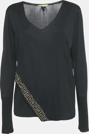 VERSACE Studded Jersey Long Sleeve Top XL