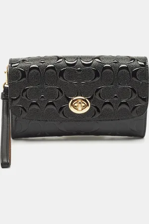 Coach Signature Embossed Patent Leather Chain Crossbody Bag