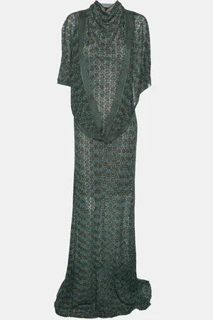 Missoni /Blue Rayon Blend Knit Maxi Dress L