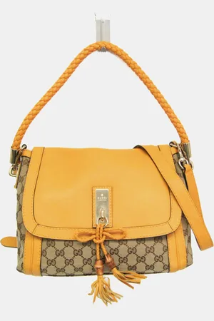 Gucci And Yellow GG Canvas Bella Shoulder Bag