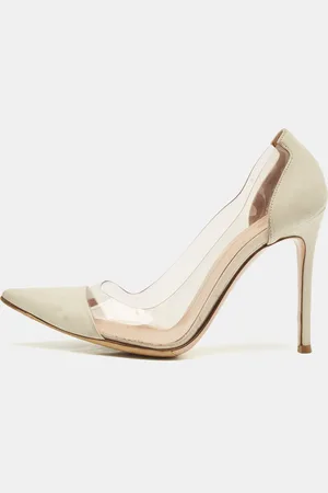 Gianvito Rossi Pearl Leather and PVC Plexi Pumps Size 40