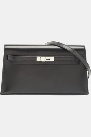 Hermès Hermès Noir Box Leather Palladium Finish Kelly Elan Bag