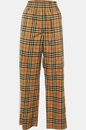 Burberry Nova Check Cotton Straight Leg Pants M