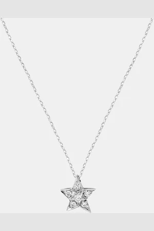 CHANEL 18K Gold Diamond Small Star Pendant Necklace
