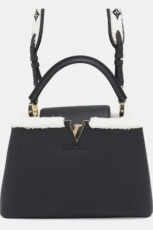 LOUIS VUITTON Capucines Taurillon Leather Shearling MM Bag