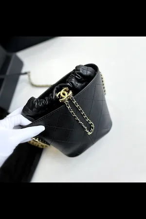 CHANEL Leather Small Drawstring Bucket Bag