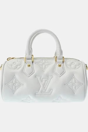 LOUIS VUITTON Bubble Gram Papillon BB Snow Leather Handbag