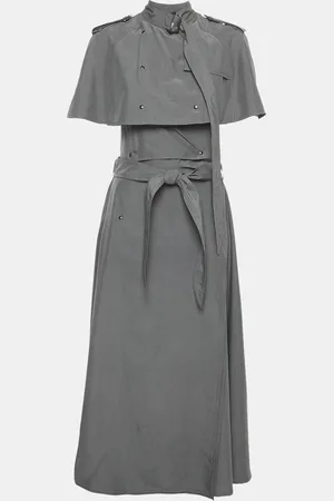 Burberry Taffeta Silk Capelet Trench Dress S