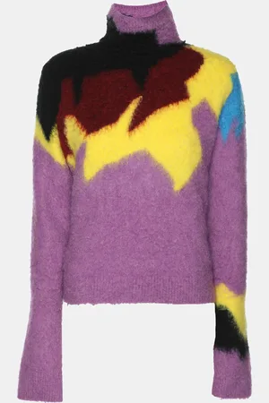 Loewe High-Neck Intarsia Knit Sweater M