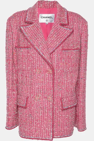 CHANEL Tweed Button Jacket M