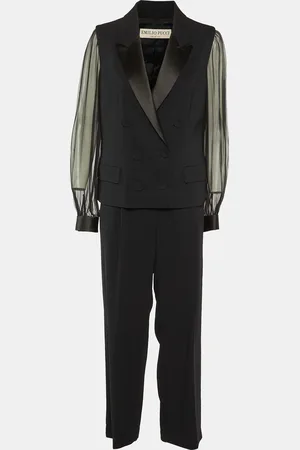 Emilio Pucci Crepe Double Breasted Pant Suit L